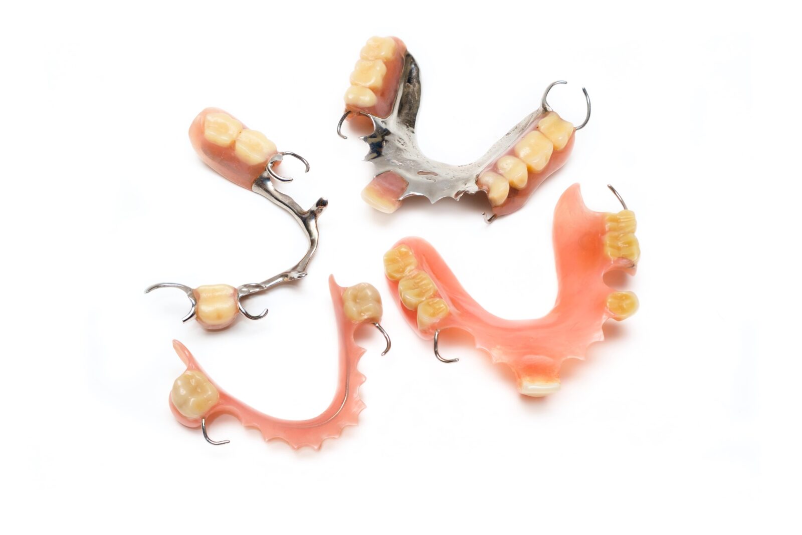 assorted partial dentures